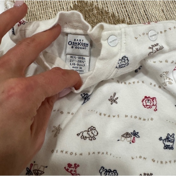 Lot 90s OshKosh B’Gosh baby onesie romper coverall embroidered boy teddy bear - Picture 8 of 9